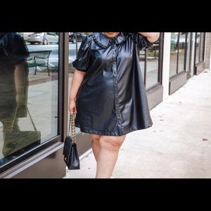 H&M faux leather dress.
